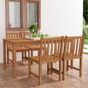 5 Piece Garden Dining Set Solid Teak Wood - Royalton