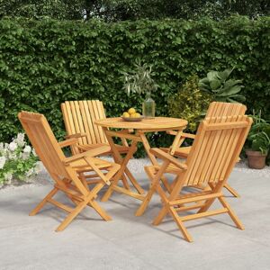 5 Piece Garden Dining Set Solid Wood Teak - Royalton