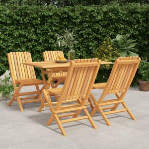 5 Piece Garden Dining Set Solid Wood Teak - Royalton