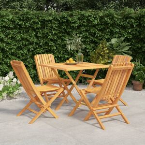 5 Piece Garden Dining Set Solid Wood Teak - Royalton