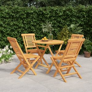 5 Piece Garden Dining Set Solid Wood Teak - Royalton