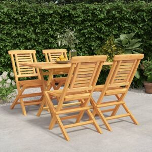 5 Piece Garden Dining Set Solid Wood Teak - Royalton