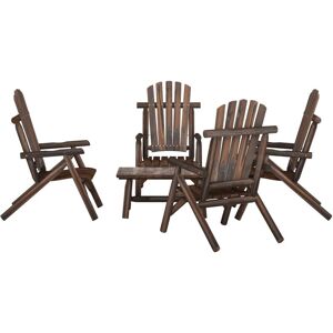 5 Piece Garden Lounge Set Solid Wood Spruce - Royalton