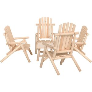 5 Piece Garden Lounge Set Solid Wood Spruce - Royalton