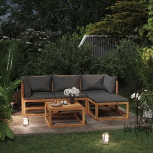 5 Piece Garden Lounge Set with Cushions Solid Wood Acacia (uk/ie/fi/no only) - Royalton