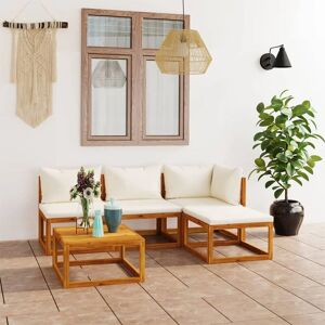 5 Piece Garden Lounge Set with Cushions Solid Wood Acacia (uk/ie/fi/no only) - Royalton