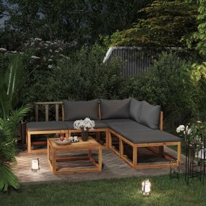 6 Piece Garden Lounge Set with Cushions Solid Wood Acacia (uk/ie/fi/no only) - Royalton