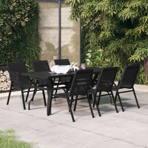 7 Piece Garden Dining Set Black - Royalton