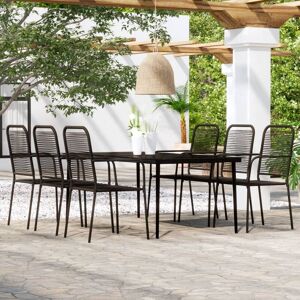 7 Piece Garden Dining Set Black - Royalton