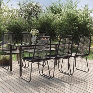 7 Piece Garden Dining Set Black - Royalton