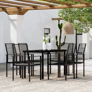 7 Piece Garden Dining Set Black - Royalton