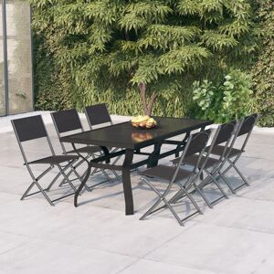 7 Piece Garden Dining Set Grey and Black - Royalton