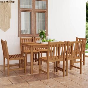 7 Piece Garden Dining Set Solid Teak Wood - Royalton