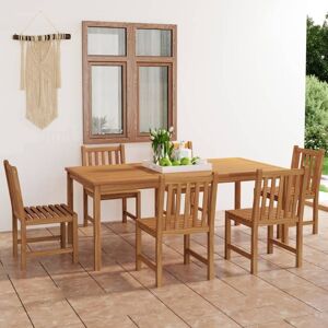 7 Piece Garden Dining Set Solid Teak Wood - Royalton