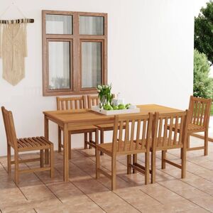 7 Piece Garden Dining Set Solid Teak Wood - Royalton