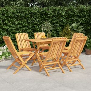 7 Piece Garden Dining Set Solid Wood Teak - Royalton