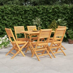 7 Piece Garden Dining Set Solid Wood Teak - Royalton