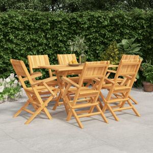 7 Piece Garden Dining Set Solid Wood Teak - Royalton