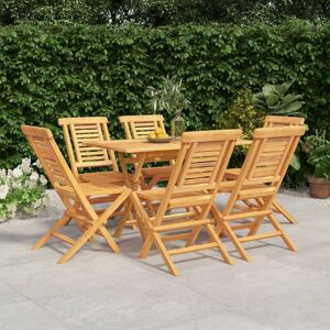 7 Piece Garden Dining Set Solid Wood Teak - Royalton