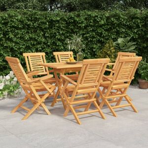 7 Piece Garden Dining Set Solid Wood Teak - Royalton