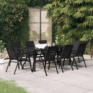 9 Piece Garden Dining Set Black - Royalton