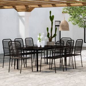 9 Piece Garden Dining Set Black - Royalton