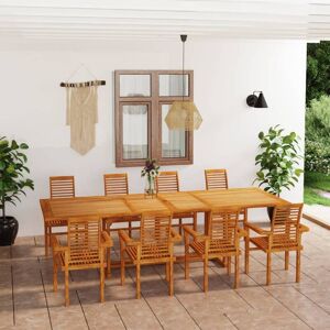 9 Piece Garden Dining Set Solid Teak Wood - Royalton