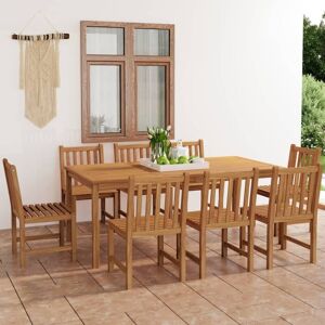 9 Piece Garden Dining Set Solid Teak Wood - Royalton