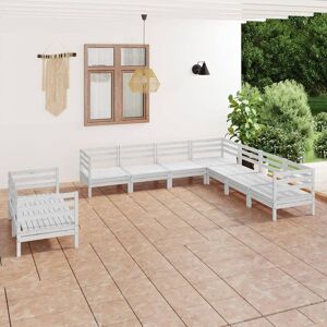 Royalton 9 Piece Garden Lounge Set Solid Pinewood White