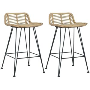 Berkfield Home - Royalton Bar Chairs 2 pcs Natural Rattan