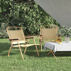 Royalton Camping Chairs 2 pcs Beige 54x43x59cm Oxford Fabric