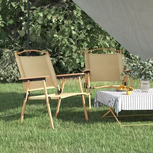 Camping Chairs 2 pcs Beige 54x55x78 cm Oxford Fabric - Royalton