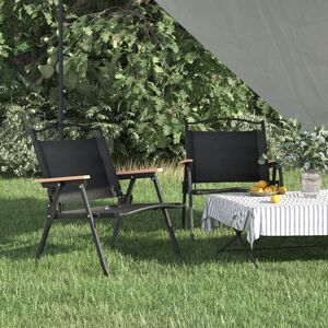 Camping Chairs 2 pcs Black 54x43x59cm Oxford Fabric - Royalton