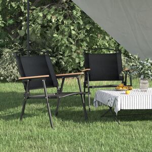 Camping Chairs 2 pcs Black 54x55x78 cm Oxford Fabric - Royalton