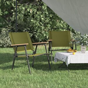 Camping Chairs 2 pcs Green 54x55x78 cm Oxford Fabric - Royalton