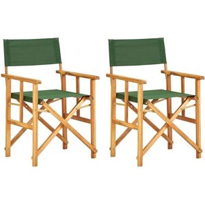 Director's Chairs 2 pcs Solid Acacia Wood Green - Royalton