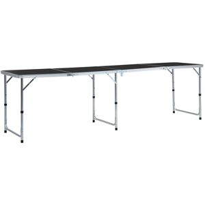 BERKFIELD HOME Royalton Foldable Camping Table Grey Aluminium 240x60 cm