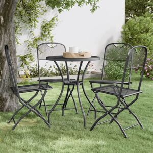 Folding Garden Chairs 4 pcs Expanded Metal Mesh Anthracite - Royalton