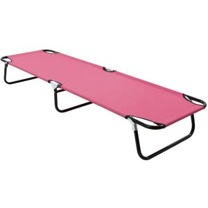 Berkfield Home - Royalton Folding Sun Lounger Steel Pink