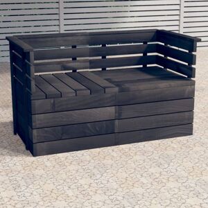 Garden 2-Seater Pallet Sofa Dark Grey Solid Pinewood - Royalton