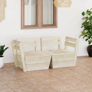 Garden 2-Seater Pallet Sofa Impregnated Spruce Wood - Royalton