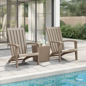 Garden Adirondack Chairs 2 pcs Light Brown Polypropylene - Royalton