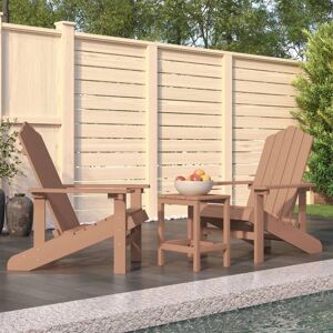 Garden Adirondack Chairs with Table hdpe Brown - Royalton