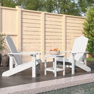 Garden Adirondack Chairs with Table hdpe White - Royalton