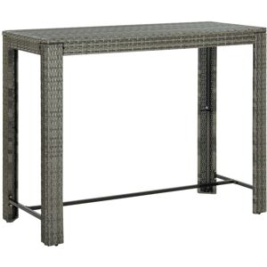 Garden Bar Table Grey 140.5x60.5x110.5 cm Poly Rattan - Royalton