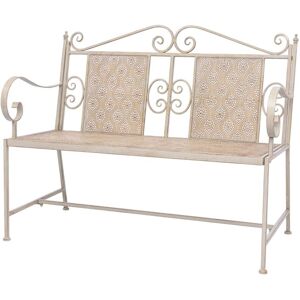 BERKFIELD HOME Royalton Garden Bench 115 cm Steel Vintage White