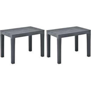 Berkfield Home - Royalton Garden Benches 2 pcs Anthracite Plastic