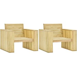 Royalton Garden Chairs 2 pcs 89x76x76 cm Impregnated Pinewood