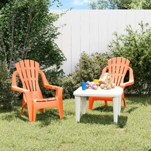 Royalton Garden Chairs 2 pcs for Children Orange 37x34x44cm PP Wooden Look