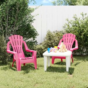 Garden Chairs 2 pcs for Children Pink 37x34x44 cm pp Wooden Look - Royalton